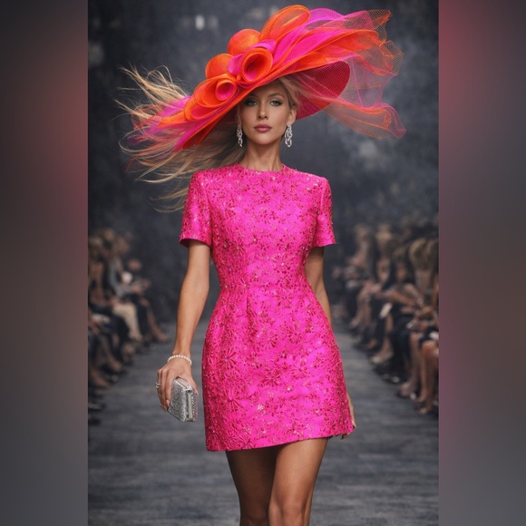 Fashion Nova Dresses & Skirts - 💕Belle of the Ball💕Elegant Pink Floral Garden Party Dress/Kentucky Derby